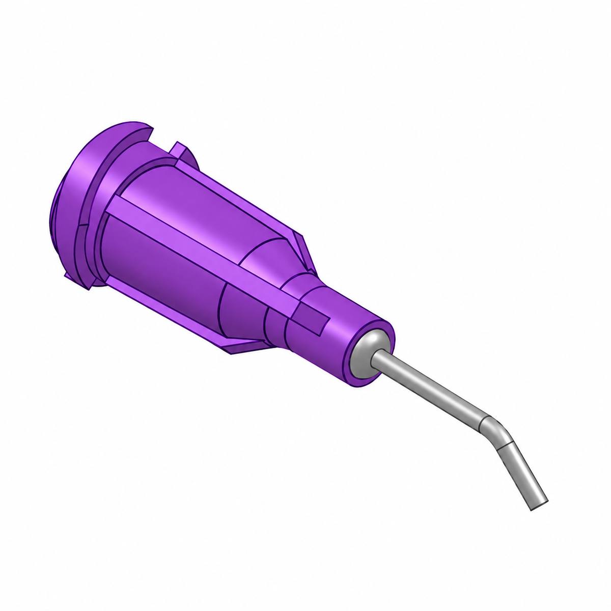NEEDLE 0.508 MM X 1/2" BENT 45 DEG PURPLE